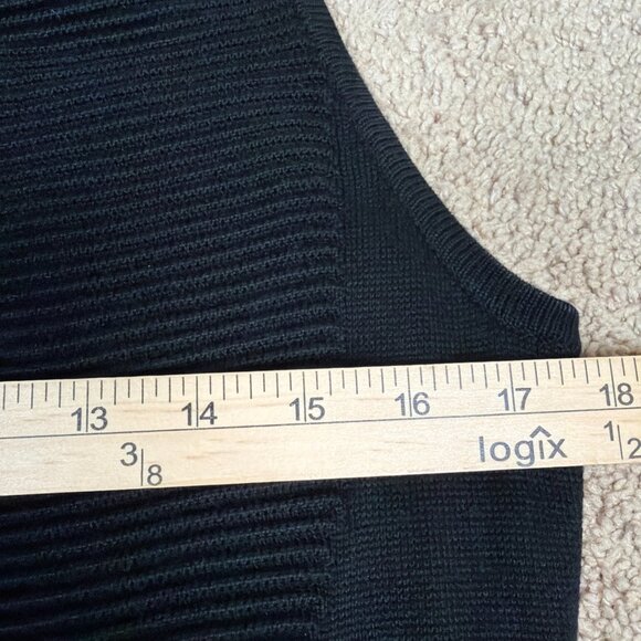 Marc New York Dress Womens M Black Ribbed Bodycon Business Basic Office Funeral - Picture 5 of 7